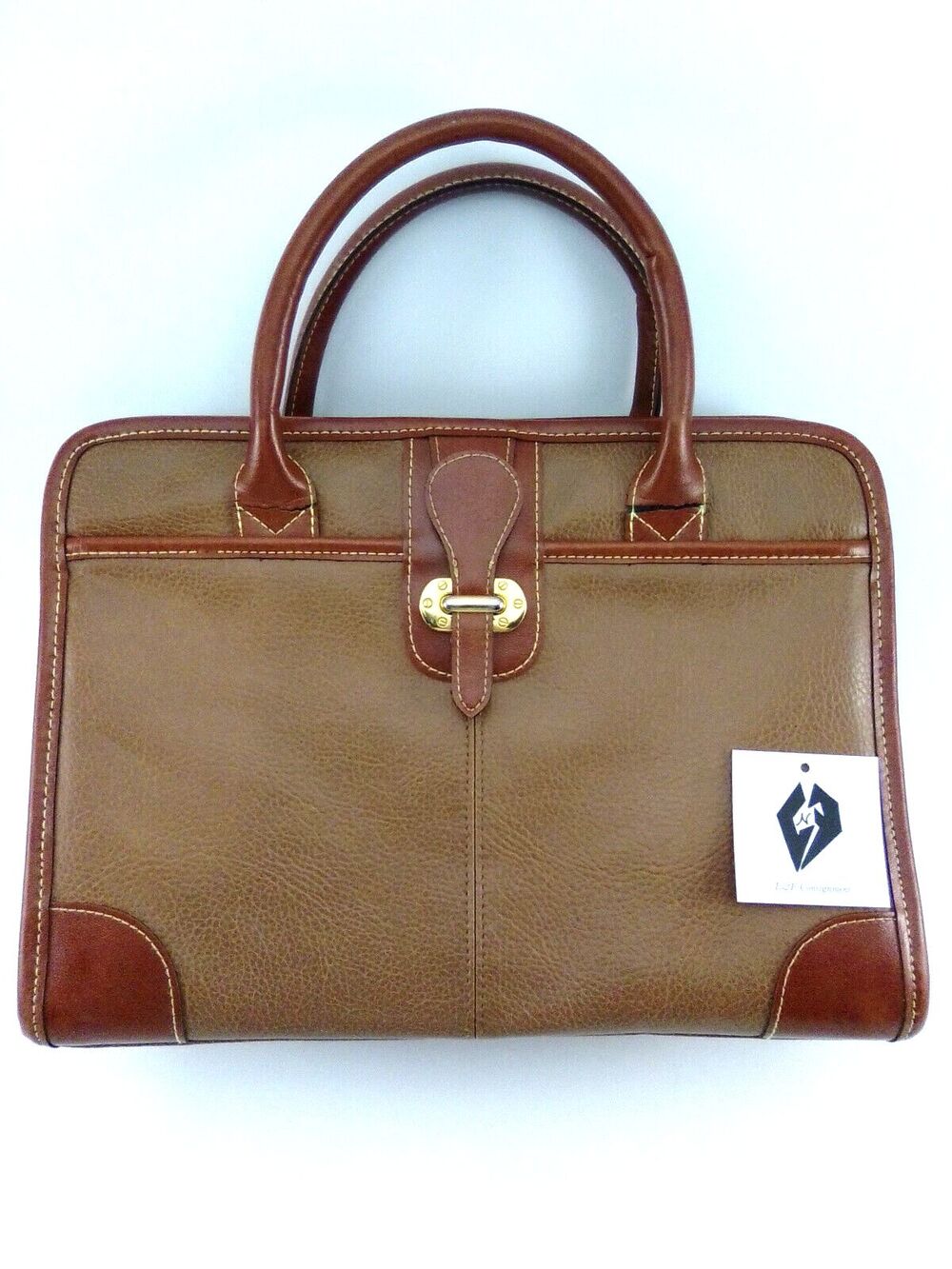 Jackson Vintage 2 Tone Brown Handle 60's Style Tote Purse